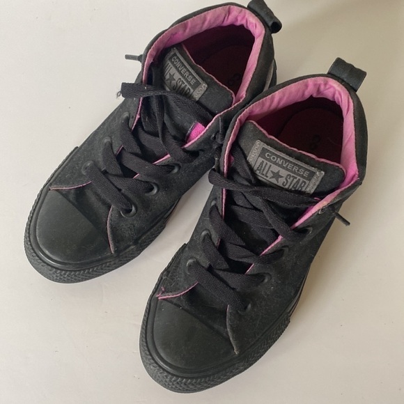 Converse black and pink youth girls size 3 - Picture 2 of 10